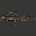 Realistic Sail Backed Spinosaurus Dinosaur Model With Green Brown Skin And Open Mouth
