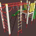Outdoor Playground Equipment With Green Slide Climbing Frame Ladder And Rings