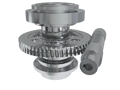 Metal Mechanical Parts Assembly With Gear Wheel Shaft And Bearing Components 3d model