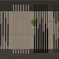 Light Luxury Metal Partition Screen Simple Iron Screen Partition Metal Grille 3d model