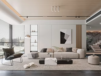 Modern sofa coffee table combination 3d model