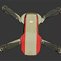Foldable Red And White Drone With Four Propellers And Camera Equipment 3d model