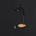 Vintage Table Lamp With Curved Arm Copper Finish And Sturdy Base