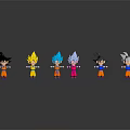 Chibi Dragon Ball Game Characters In Various Colorful Forms And Standing Poses 3d model