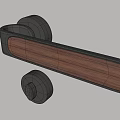 Black Metal and Wooden Door Handle with Sleek Design Installed on Light Colored Door