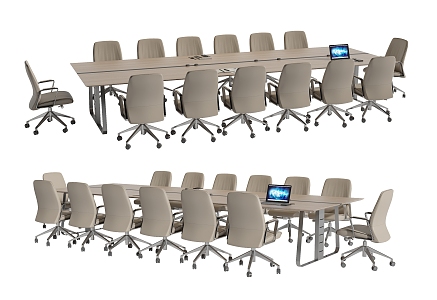 Conference tables and chairs 3d model