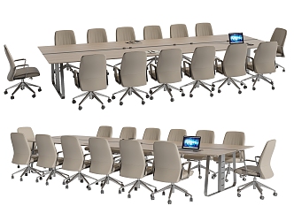 Conference tables and chairs 3d model