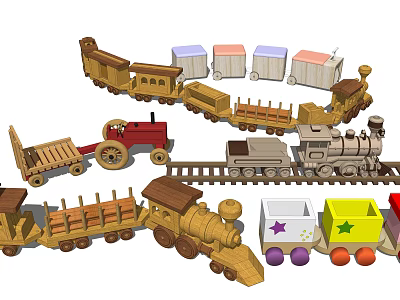 Modern toy toy train 3d model