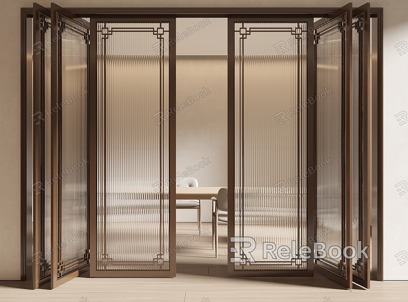 New Chinese Style Folding Door Glass Folding Door Changhong Glass Door model