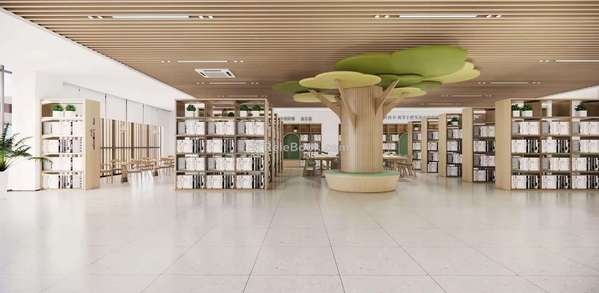 modern library 3d model