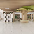 modern library 3d model