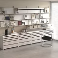 Track Bookshelf Bookcase Very Simple Wall Storage Rack Open Storage Rack One-word Laminar Module System 3d model