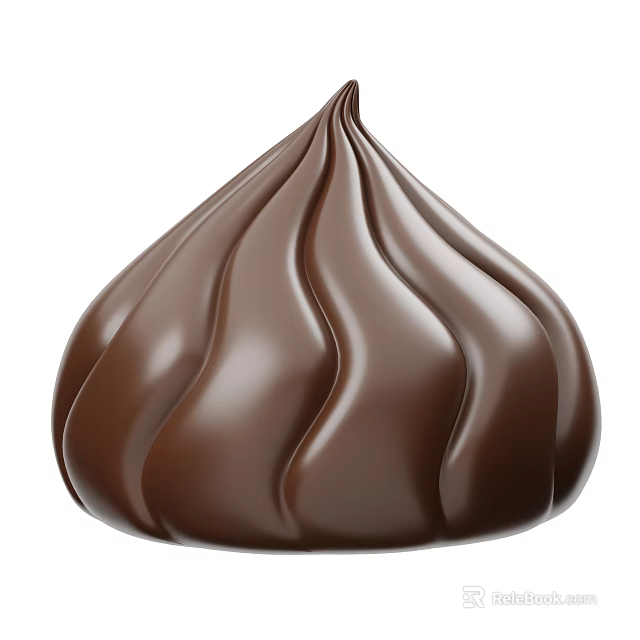 Delicious Artisan Chocolate Mound With Smooth Swirled Texture And Creamy Taste 3d model 