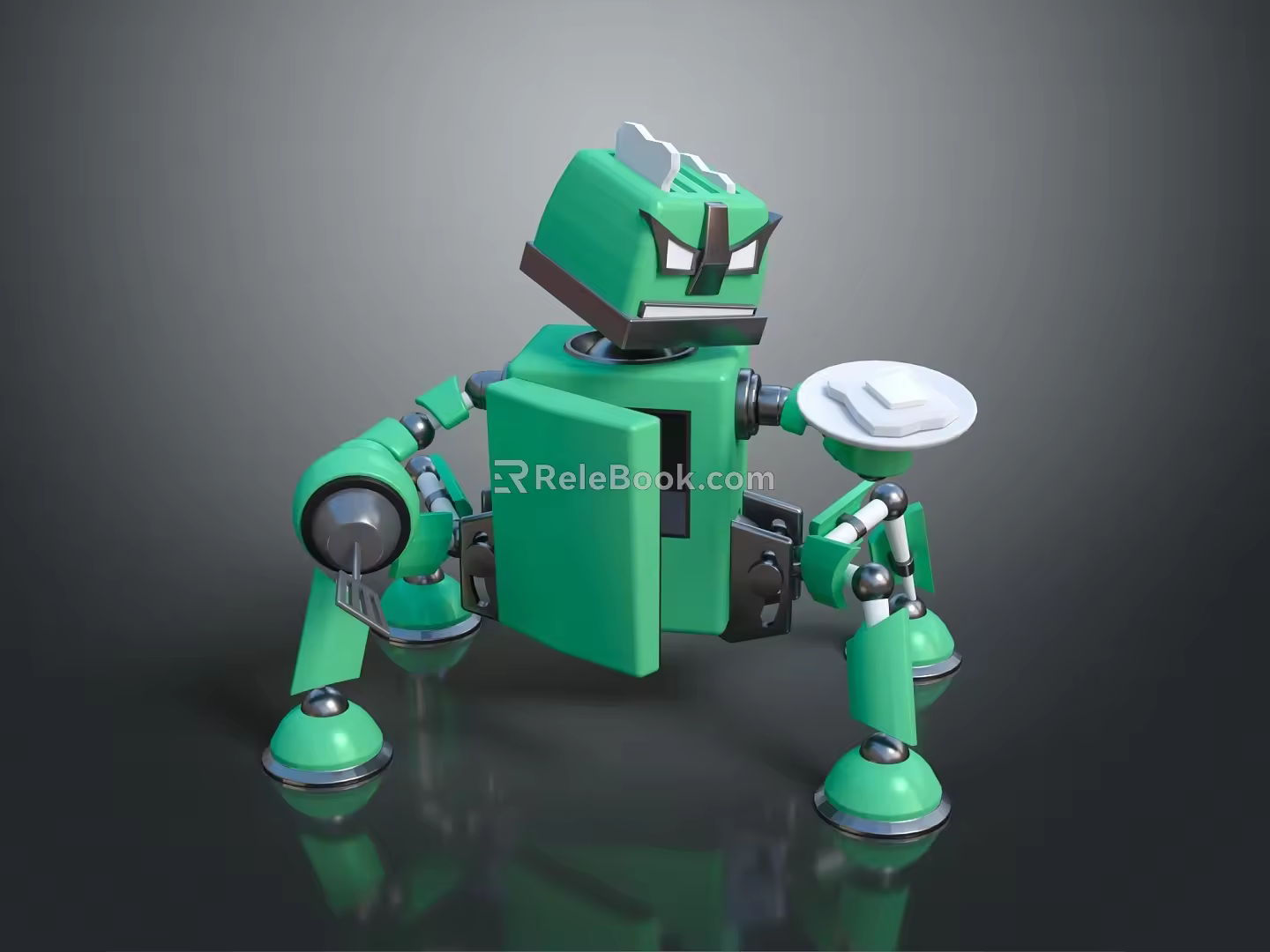 Modern robot chef robot unicycle robot two-wheeled robot 3d model