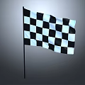 Black And White Checkered National Flag Waving Against Gray Background