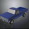 Classic Blue Pickup Truck Featuring Single Cab Design Shiny Exterior And Cargo Bed