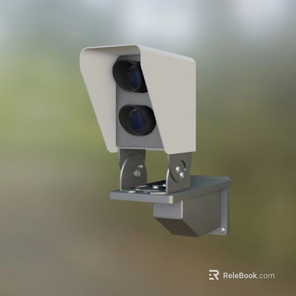 Road Infrastructure Featuring Dual Lens Surveillance Camera For Traffic Monitoring Mounted On Bracket 3d model 