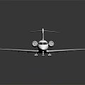 White Passenger Jet With Sleek Design Twin Engines Tail Wing And Reflection On Dark Surface