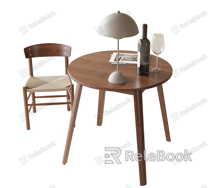 Modern Coffee Table and Chair Casual Table and Chair Table Lamp Dining Chair model