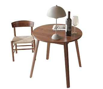 Modern Coffee Table and Chair Casual Table and Chair Table Lamp Dining Chair 3d model