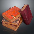 Elegant Classic Stack of Vintage Leather Books for Home Decorative Collection