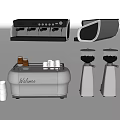 Stainless Steel Kitchen Appliances Including Toaster Coffee Maker And Blenders