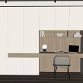 Modern wardrobe cream multi-function wardrobe 3d model