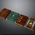 Decorative Hardcover Books With Red Green Covers And Various Symbols For Home Decor