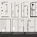 Shower shower partition shower towel rack 3d model