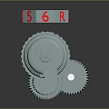 Mechanical Gears Assembly With Numbers 1 4 5 6 On Top Display Model 3d model
