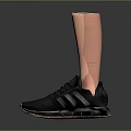 Black Sneakers With Golden Sole And Pink Prosthetic Insert For Daily Wear
