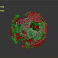 Rough Surface Broken Sphere Component With Multiple Holes And Rock Texture