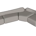 Light Gray Modular Sectional Sofa with Comfortable Seats Modern Design and Soft Cushions 3d model