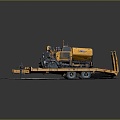 Modern asphalt paver paver road roller 3d model