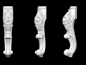 European-style furniture legs carved solid wood dining chair feet 3d model