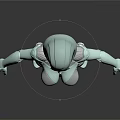 Futuristic Female Robot Character With Glowing Orange Eyes And Metallic Body Design