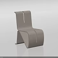 Light Gray Modern Minimalist Single Chair With Curved Fabric Structure For Interior Decor