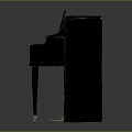 GEWA Black Upright Piano Classic Design With White Keys And Metal Pedals