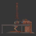 Advanced Industrial Equipment Featuring Tower Structure Pipes Platforms And Stable Base Design