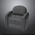Modern Gray Upholstered Armchair With Soft Fabric Comfortable Seating And Simple Design