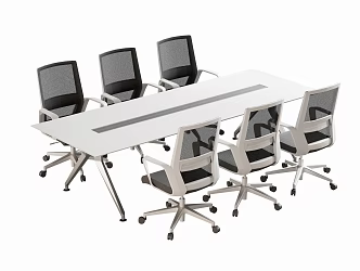 Modern Meeting Table and Chair Office Desk and Chair 3d model