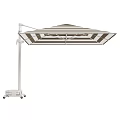 Outdoor Striped Sunshade Canopy Design With Adjustable Stand And Mobile Base 3d model