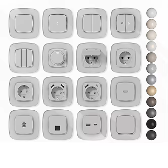 Modern minimalist switch socket switch panel socket 3d model