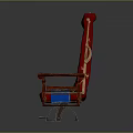 Red Office Chair with Padded Seat Armrests Footrest and Classic Design