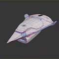 Futuristic Streamlined White Vehicle With Blue Accents And Smooth Surface Design