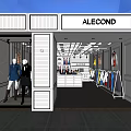 Clothing Store Interior With Colorful Apparel On Racks White Display Drawers And Ceiling Lighting