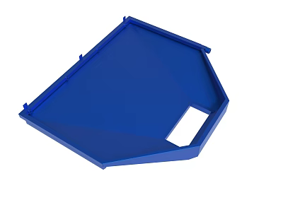 Durable Blue Plastic Tray With Polygonal Design And Rectangular Opening 3d model