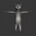Cartoon Lemur Character Standing With Arms Outstretched Cheerful Expression And Black White Tail