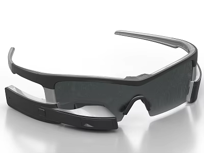 Modern Smart Glasses With Black Frame And Sleek Wearable Tech Design 3d model