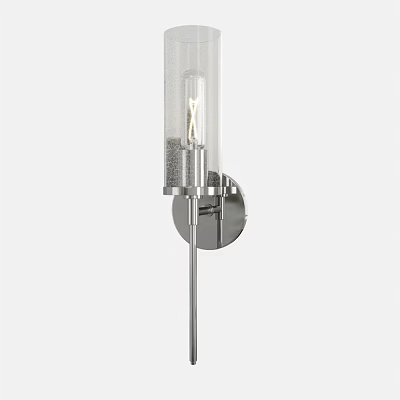 Modern Wall Sconce with Transparent Glass Shade and Silver Metal Base for Contemporary Interior Decoration 3d model